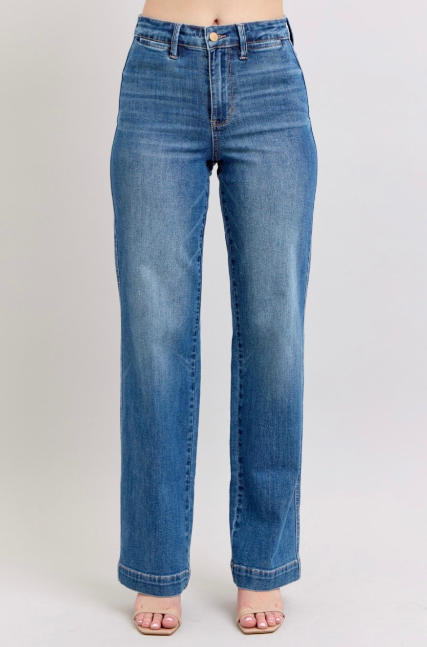 Judy Blue Contrast Thread Straight Jean