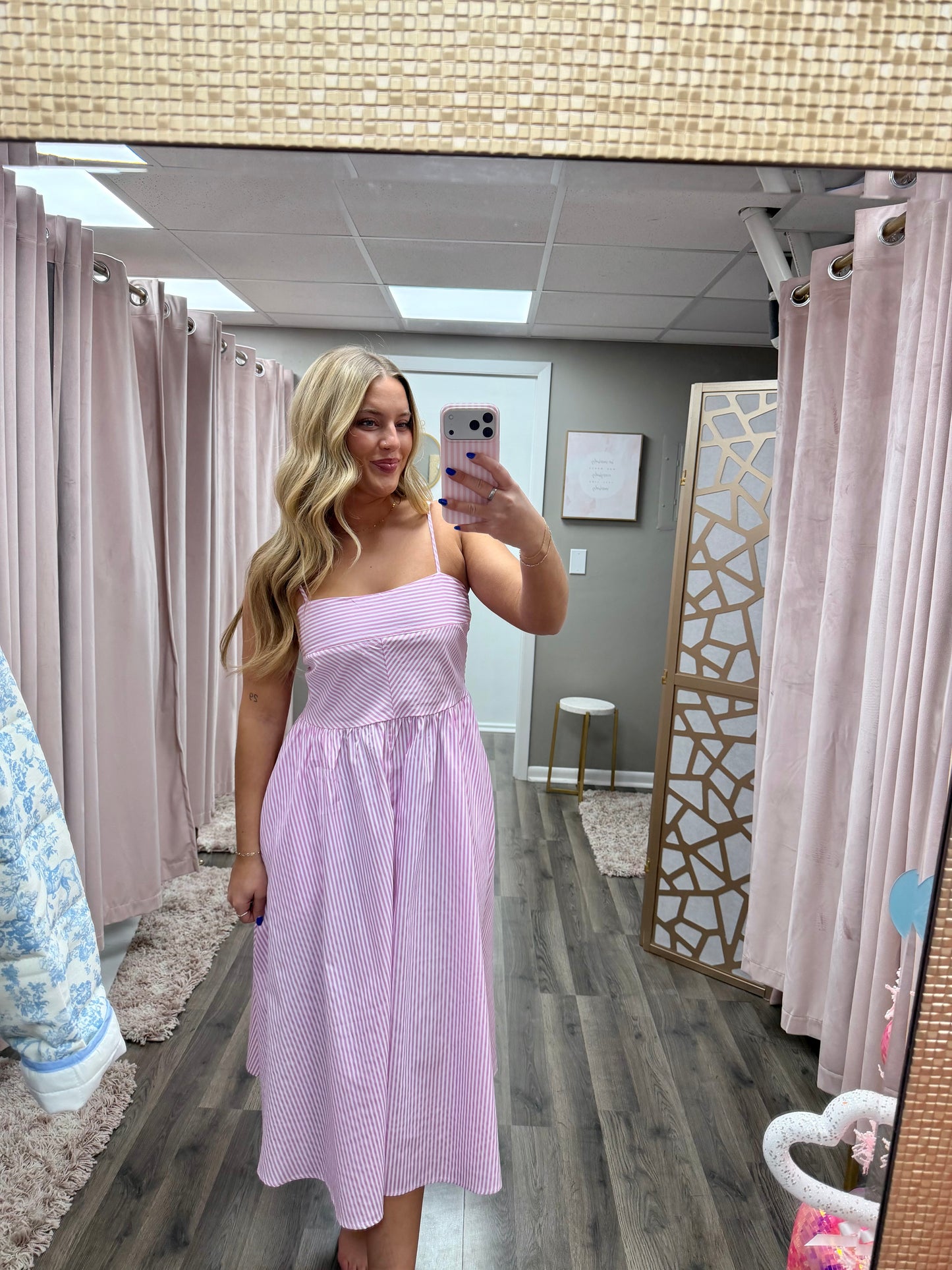 Striped Spaghetti Strap Dress