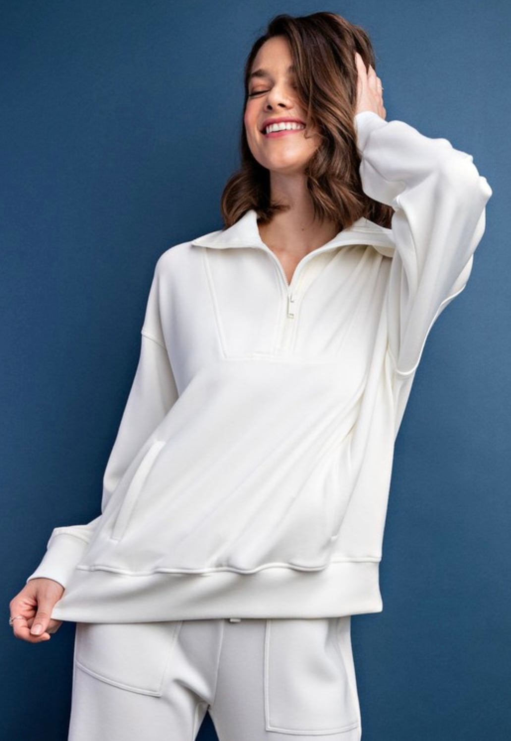 Plus Poly Span Quarter Zip