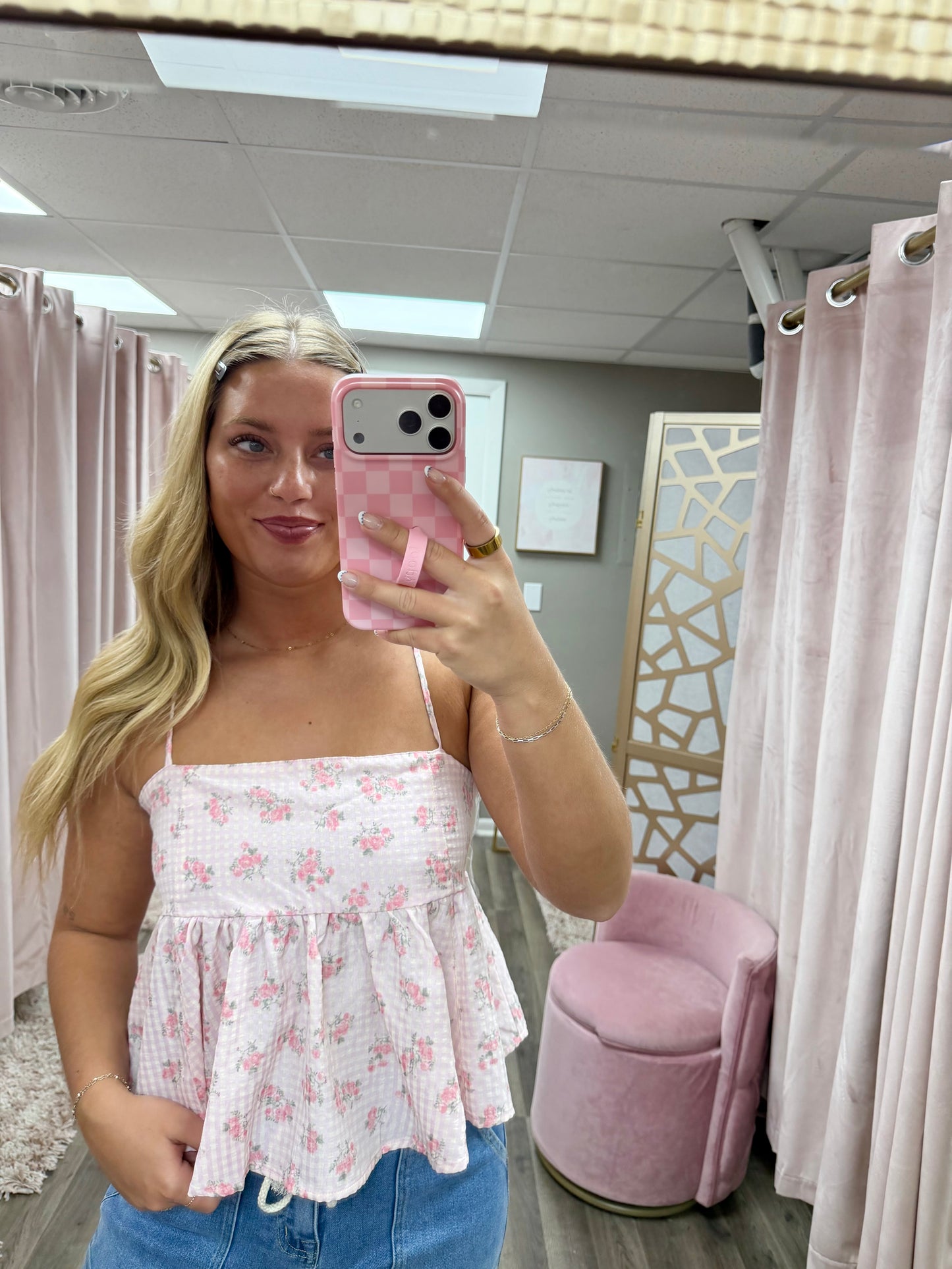 Seersucker Babydoll Top