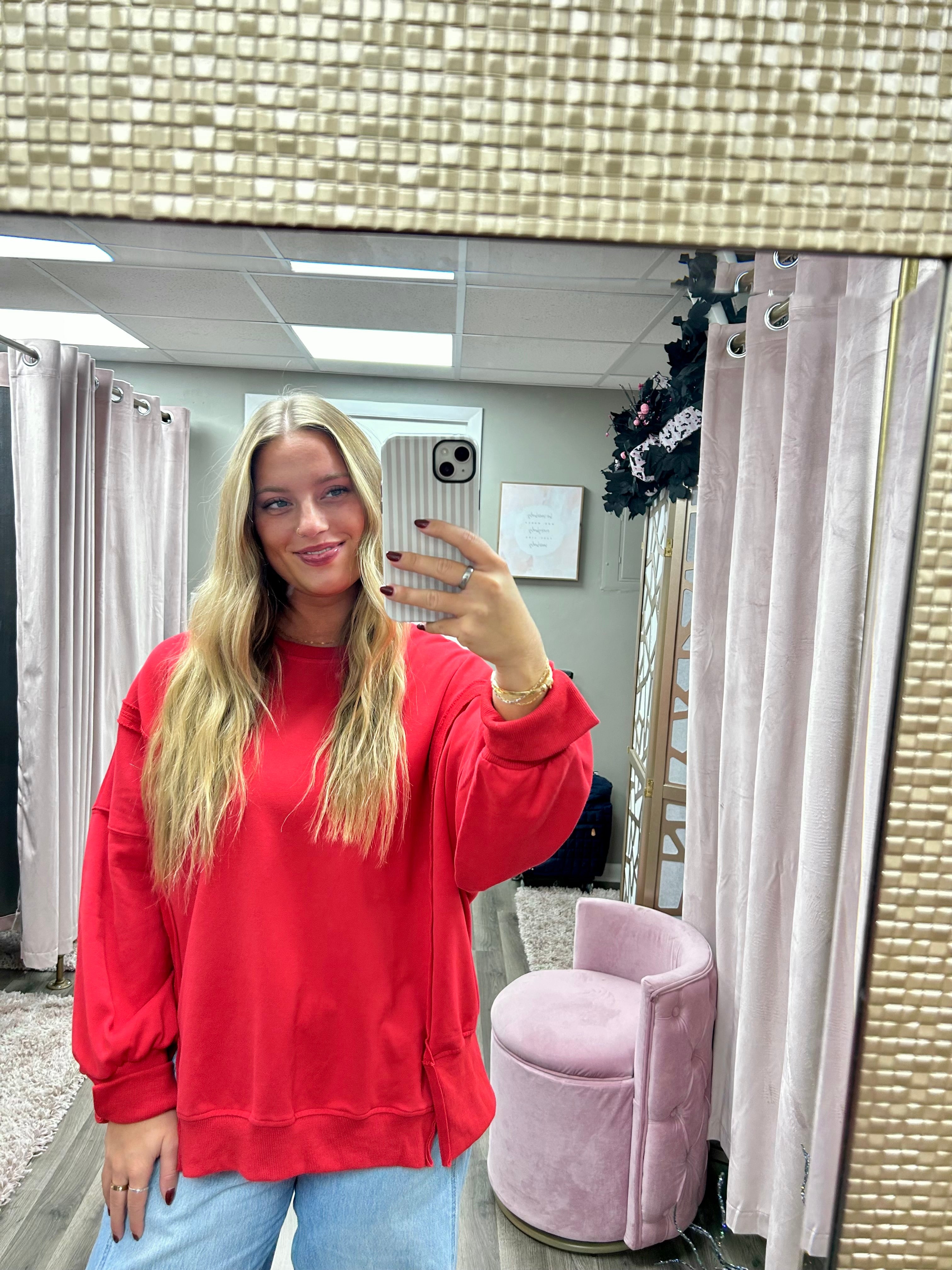 Oversized Slit Detailed Sweatshirt