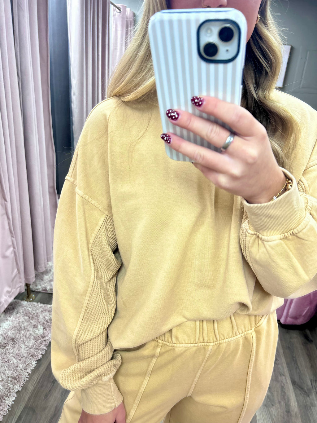 French Terry Waffle Sweatshirt