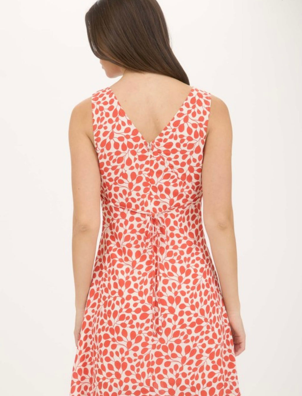 Pattern V Neck Sleeveless Mini Dress