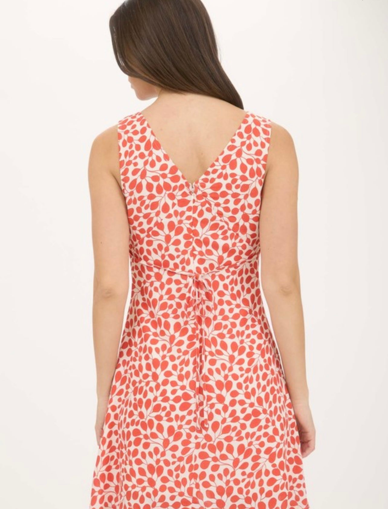 Pattern V Neck Sleeveless Mini Dress