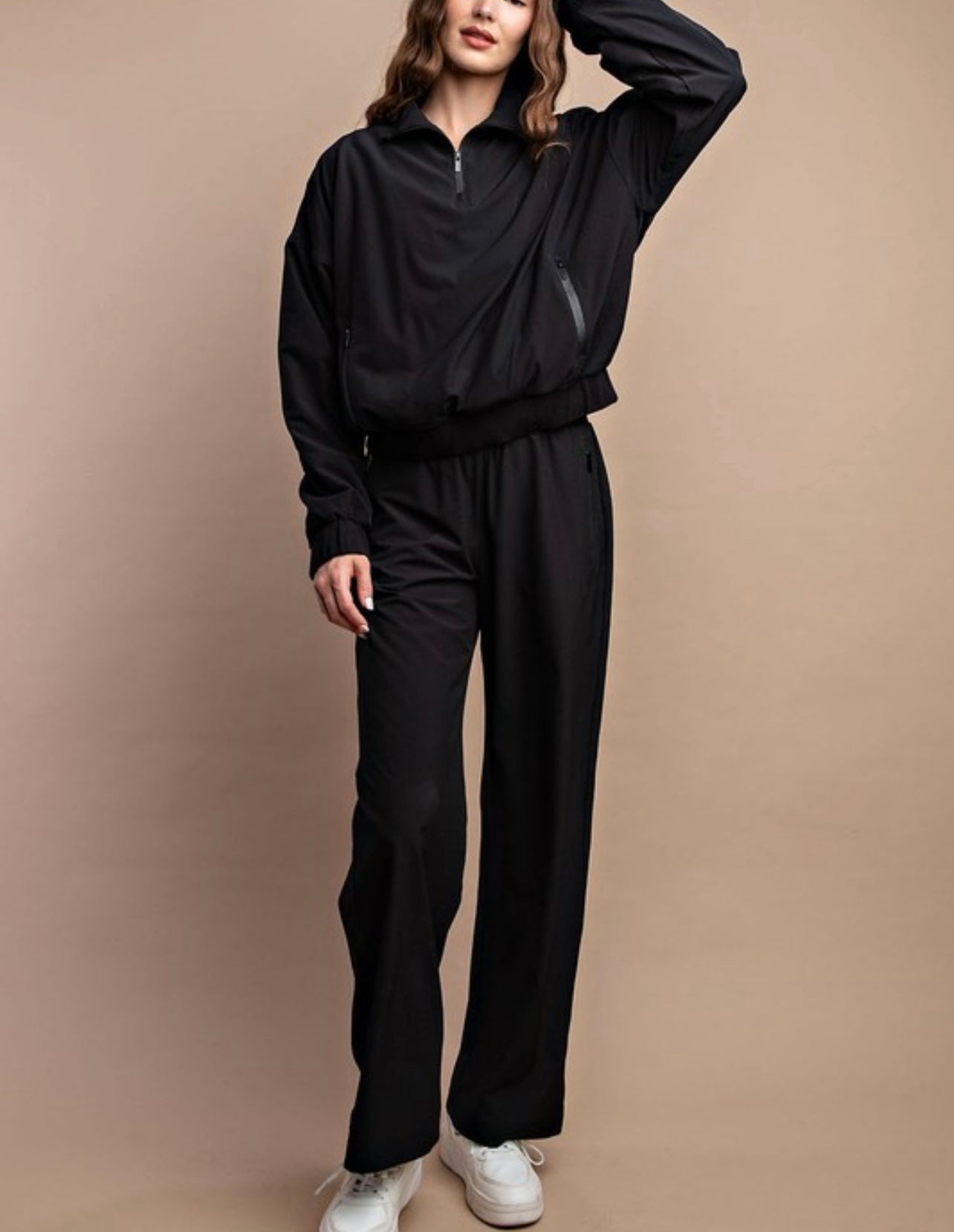 Woven Fleece Lined Oversized Quarterzip