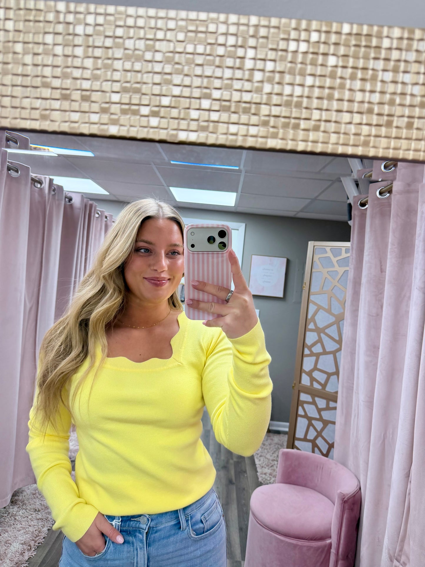 Scallop Scoop Neck Sweater