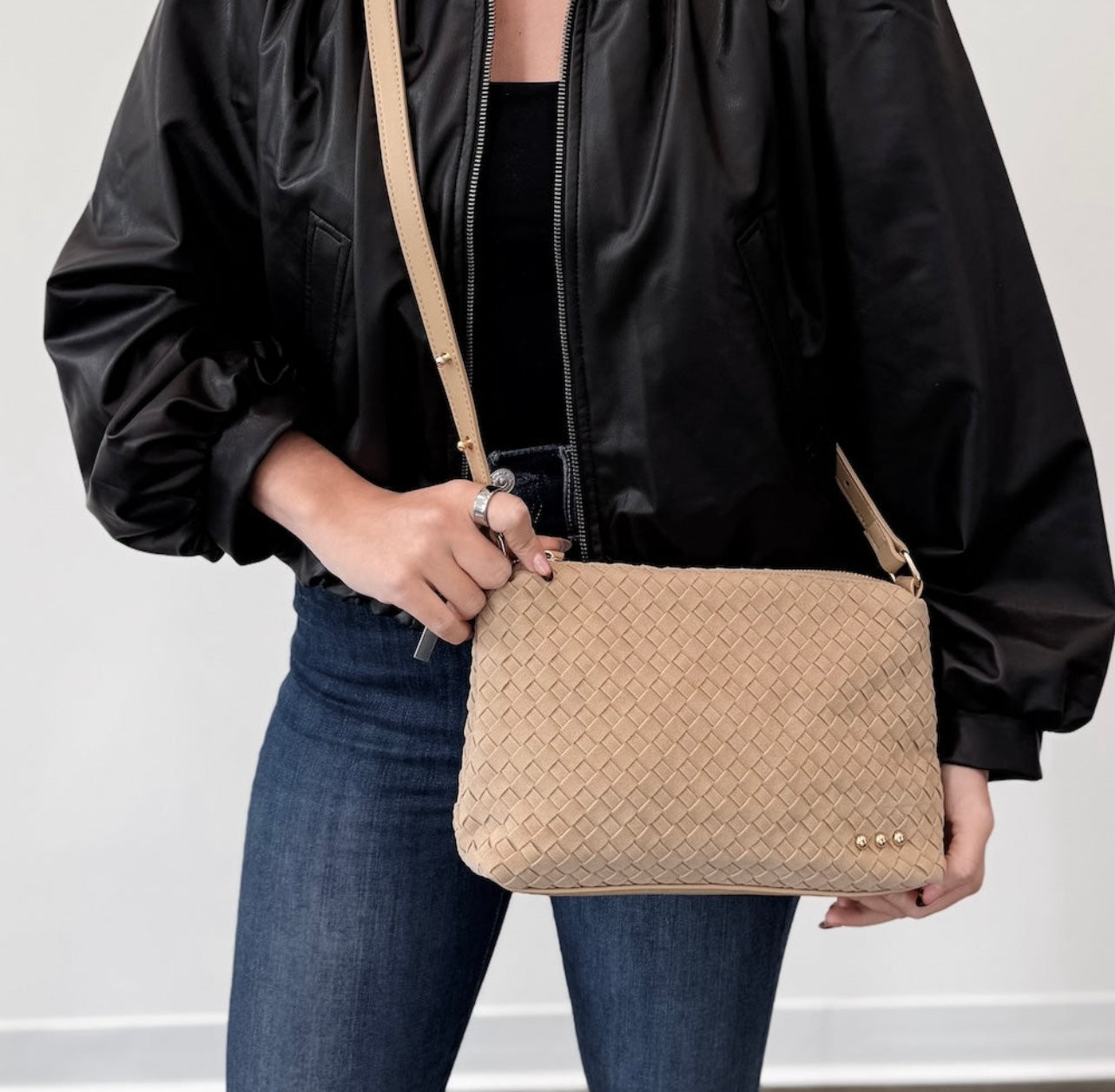 PS Suede Hobo Shoulder Bag