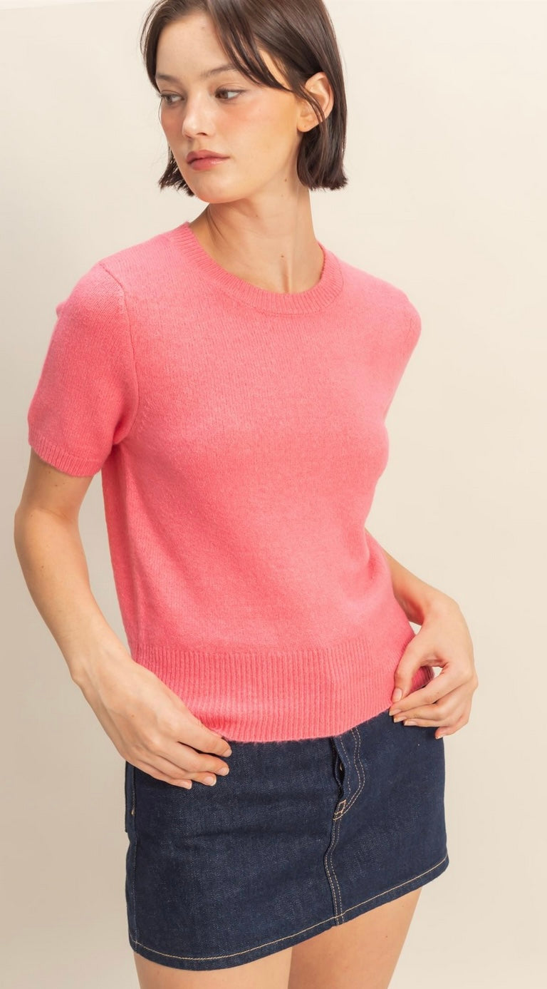 Short Sleeve Sweater Top