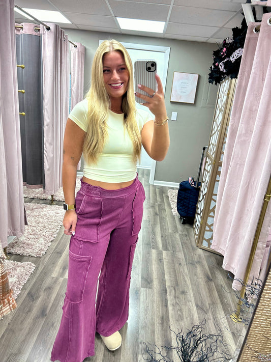 Mineral Wash Oversized Cargo Sweatpant