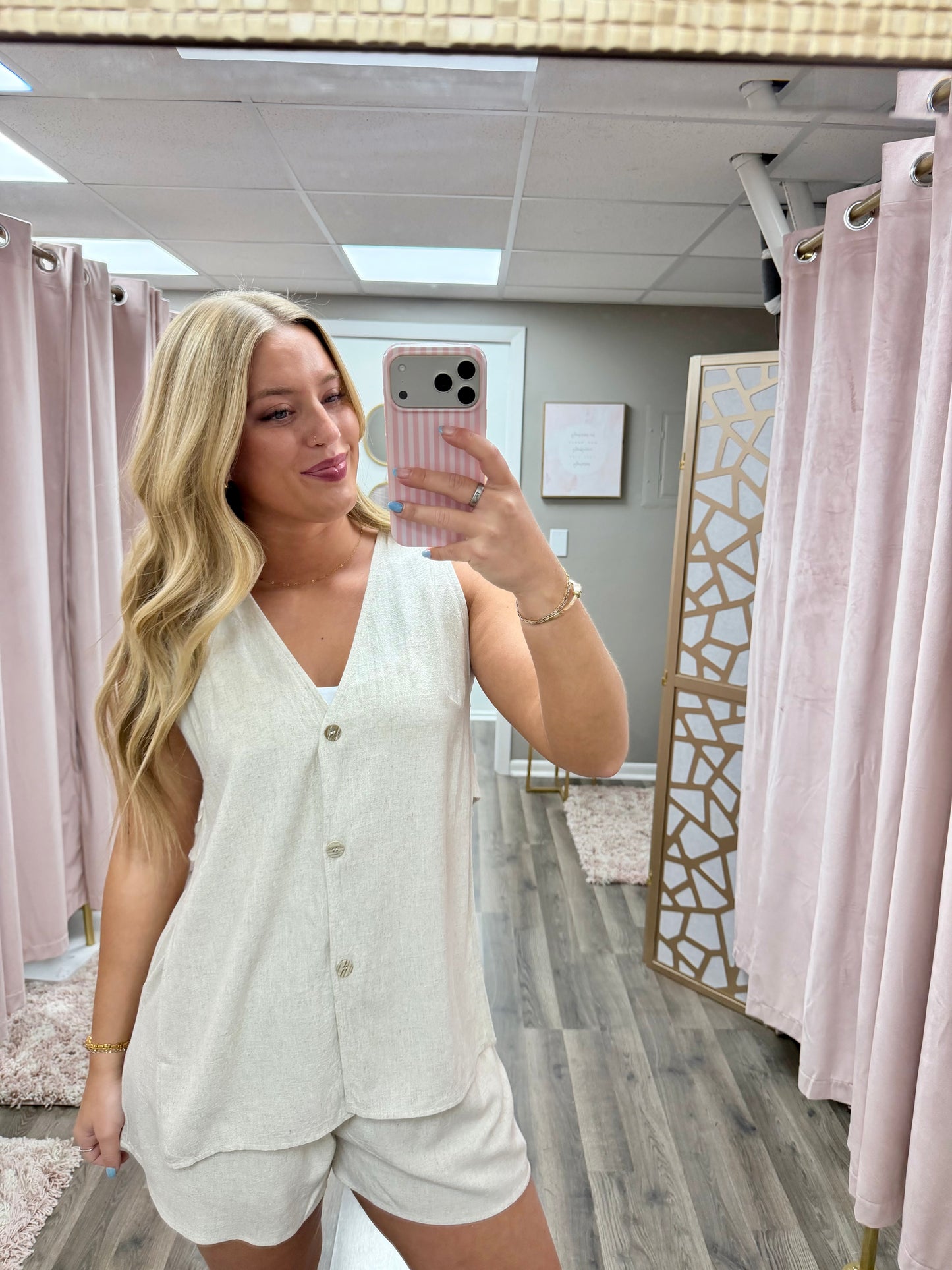 Linen Top & Short Set