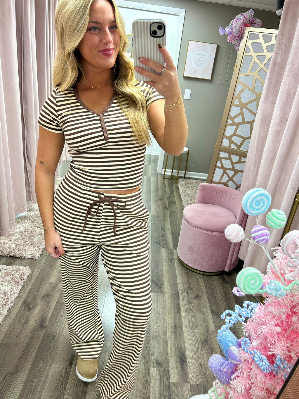 Striped Snap Button Tee