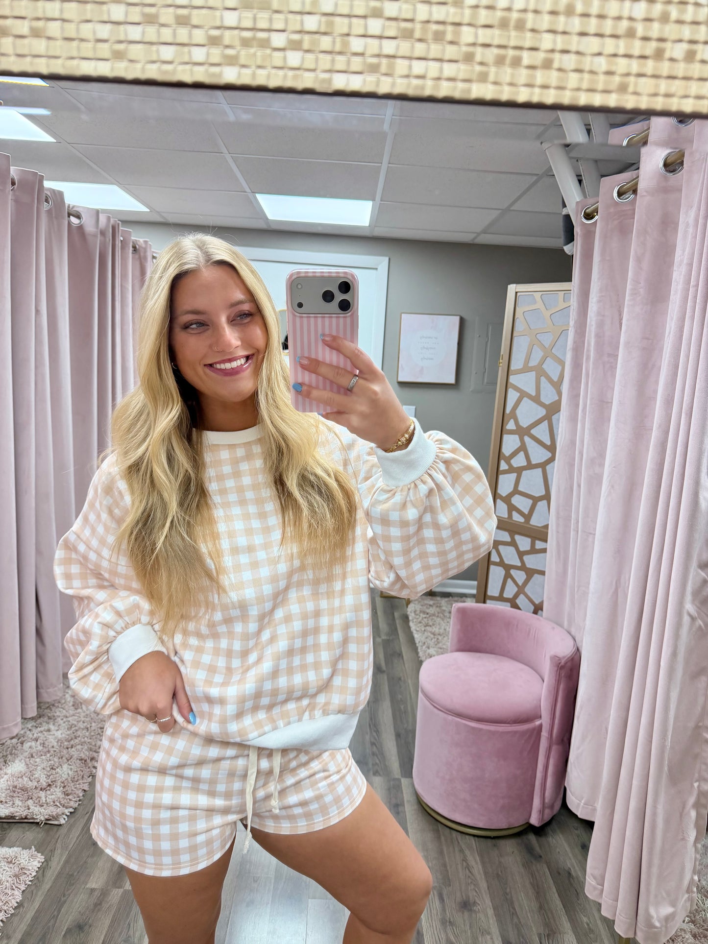 Gingham Cozy Short