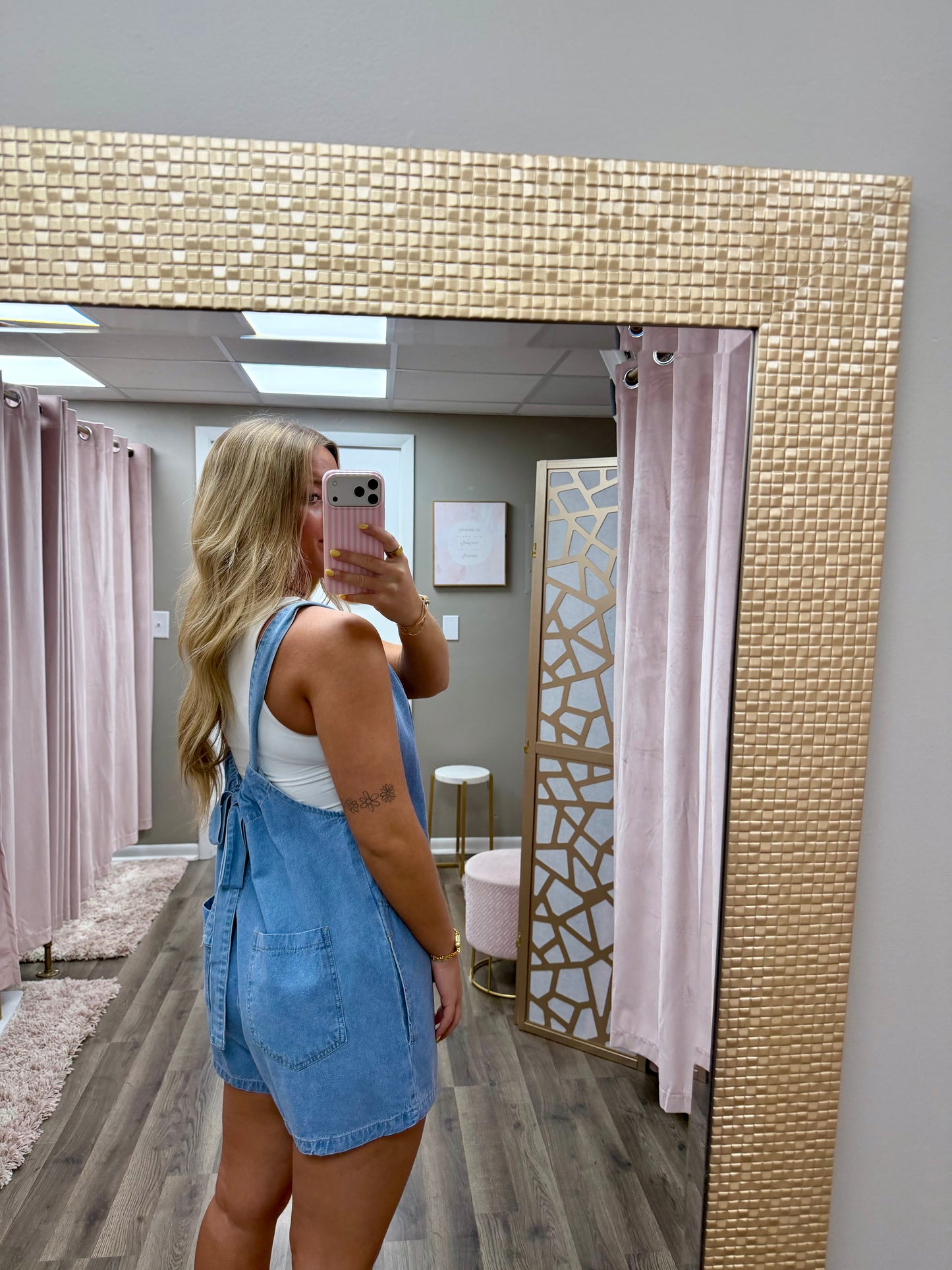 Woven Denim Romper