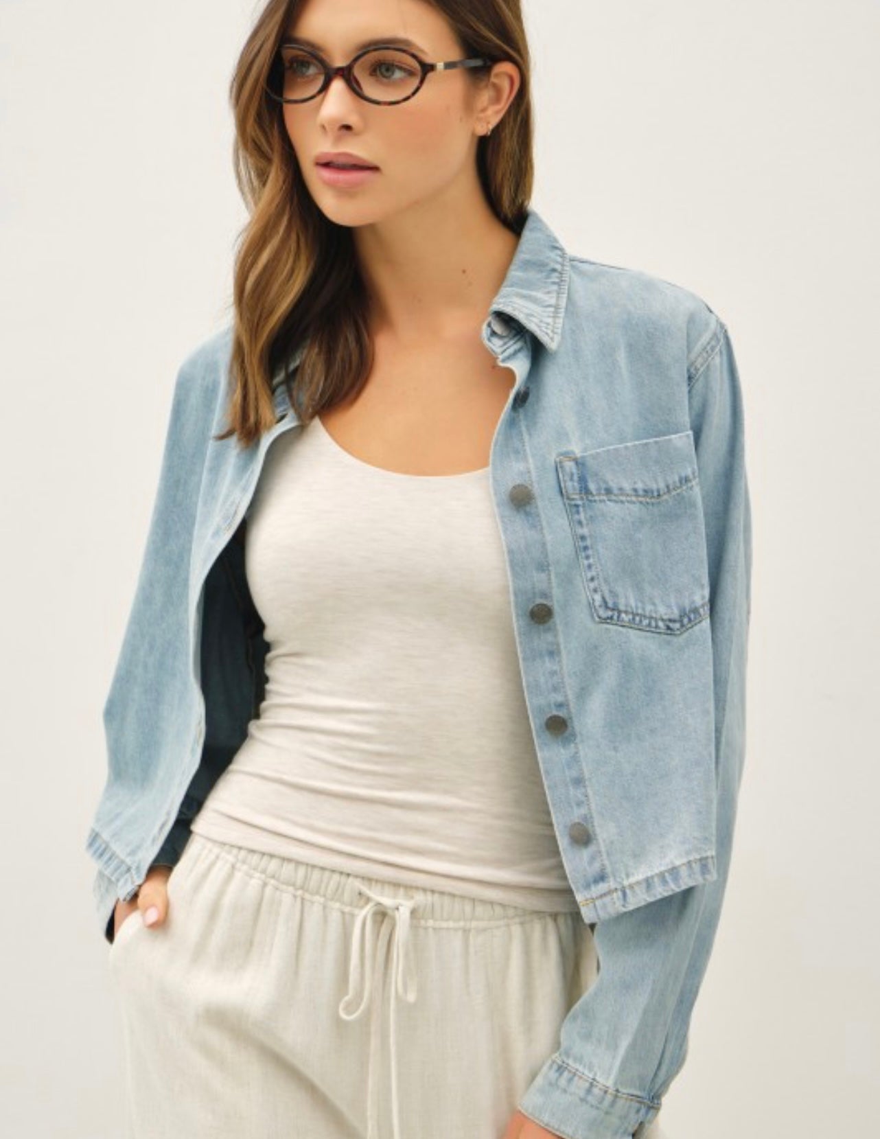 Crop Cut Denim Jacket