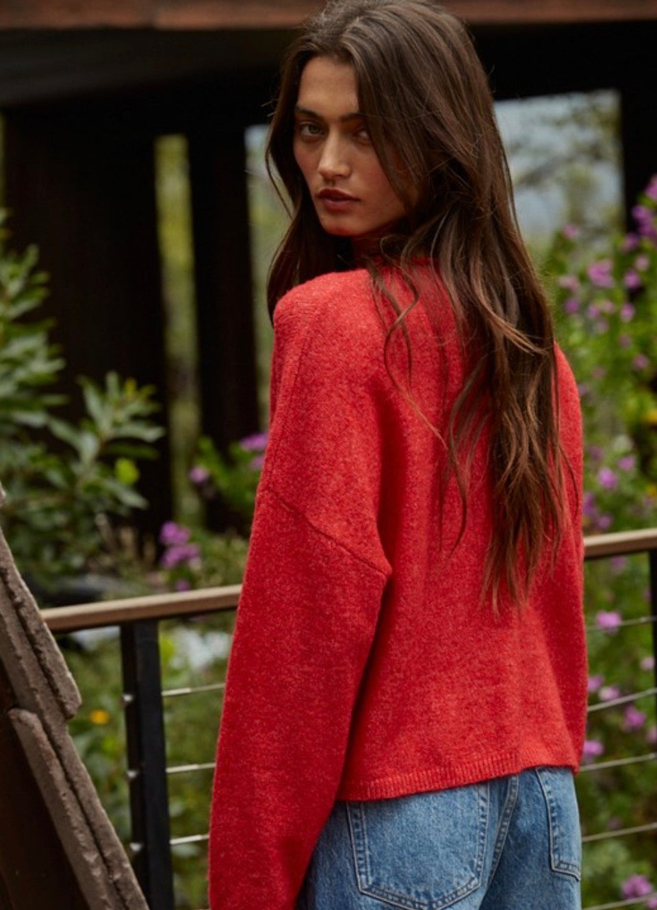 Rolled Neck Pullover Top