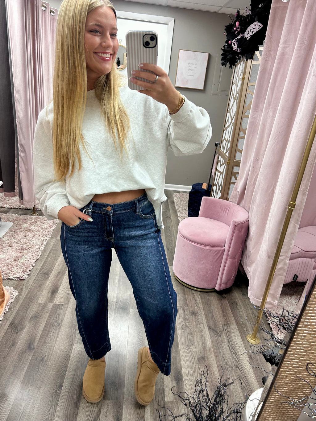 Risen Slouched Cropped Barrel Jeans