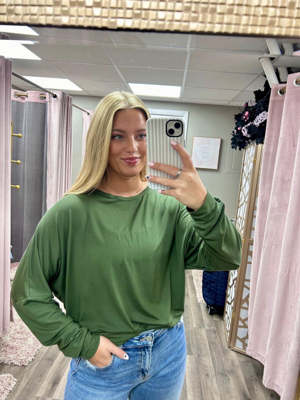 Drop Shoulder Long Sleeve Top