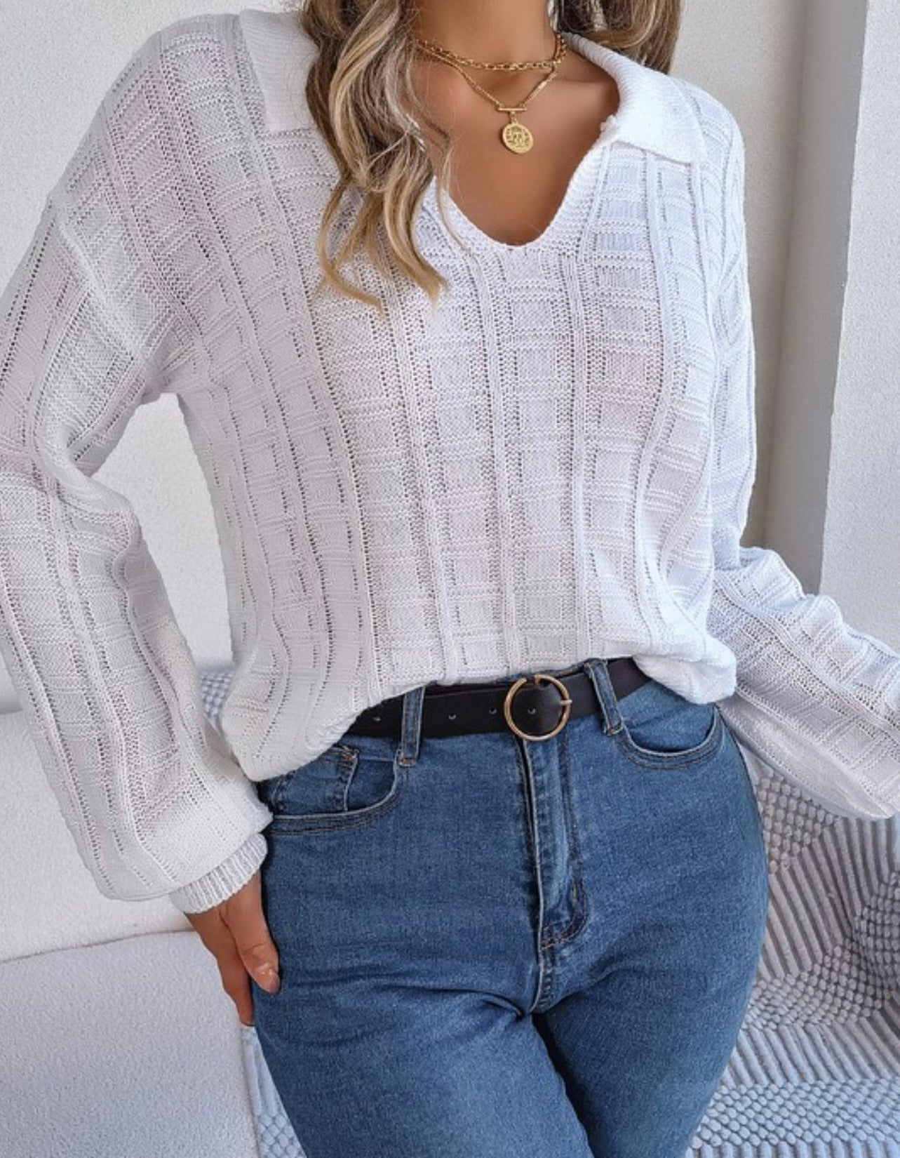 Knitted Collared Sweater