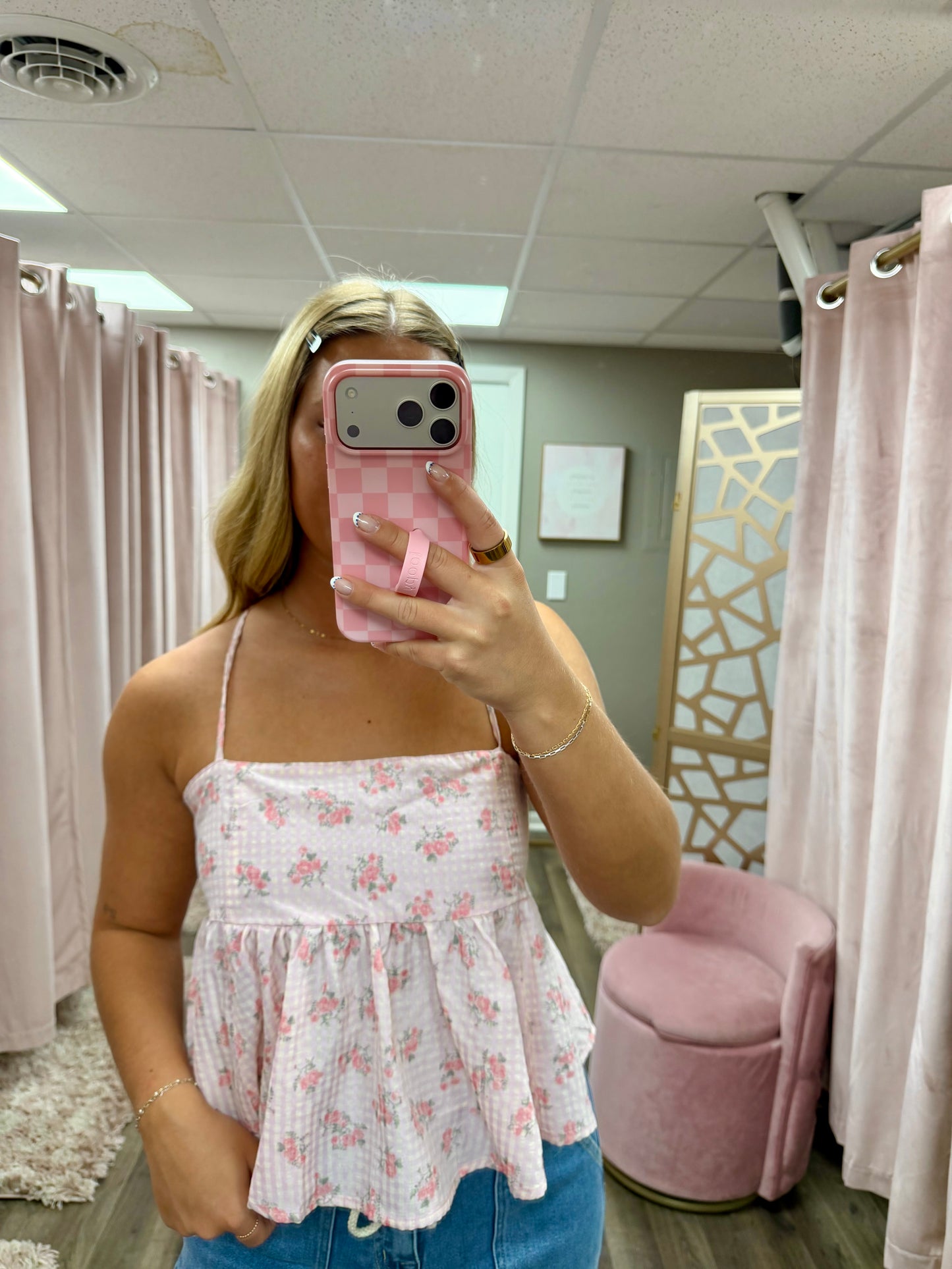 Seersucker Babydoll Top