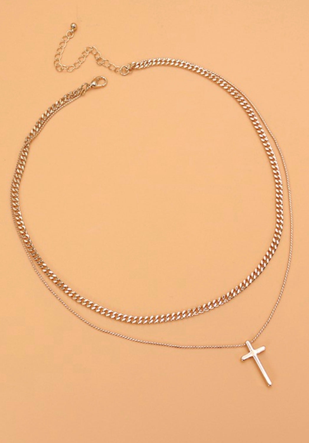 Double Layer Cross Necklace