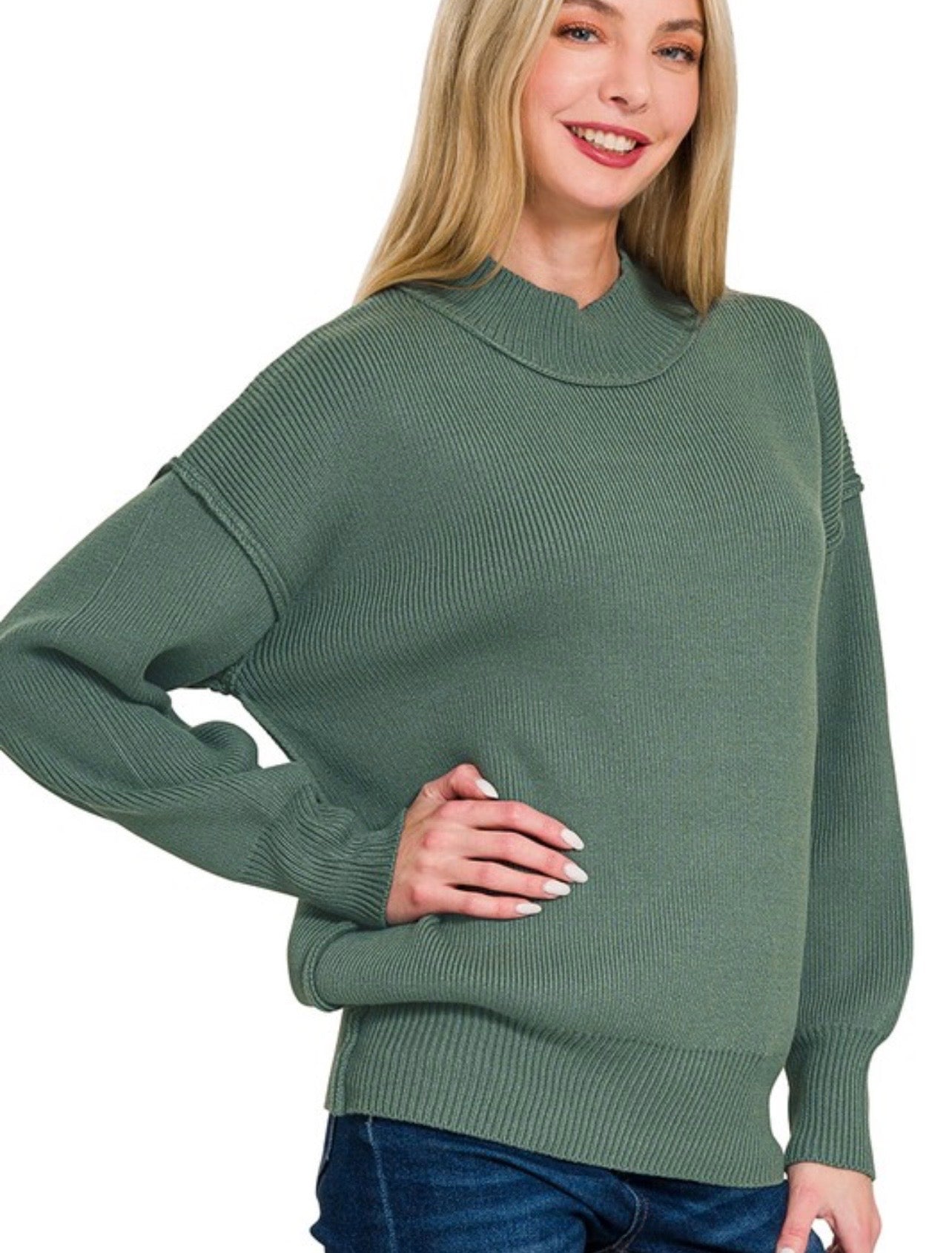 Thickband Drop Shoulder Sweater