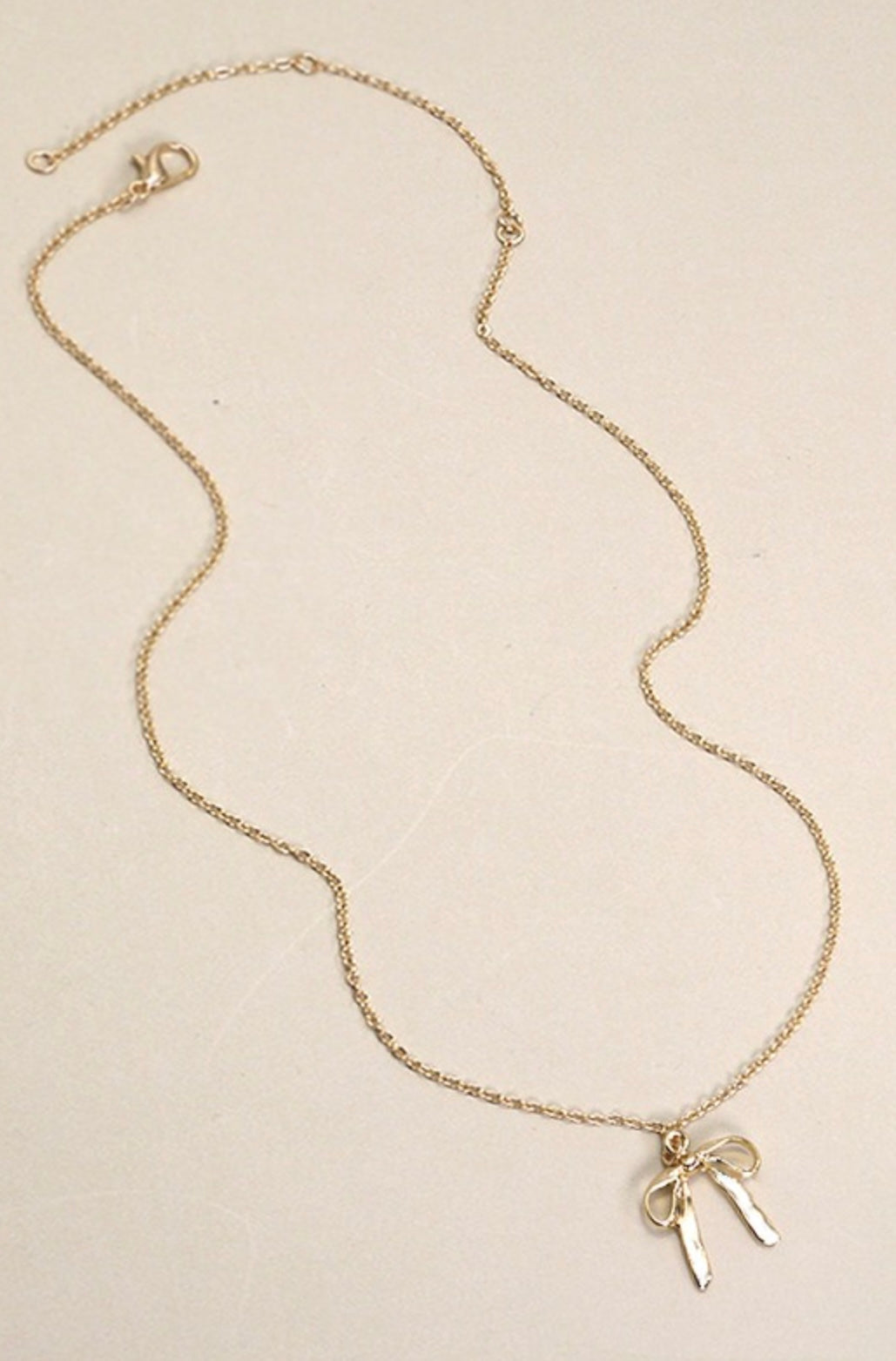 Gold Bow Pendant Necklace