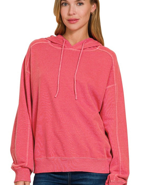 French Terry Washed Hoodie