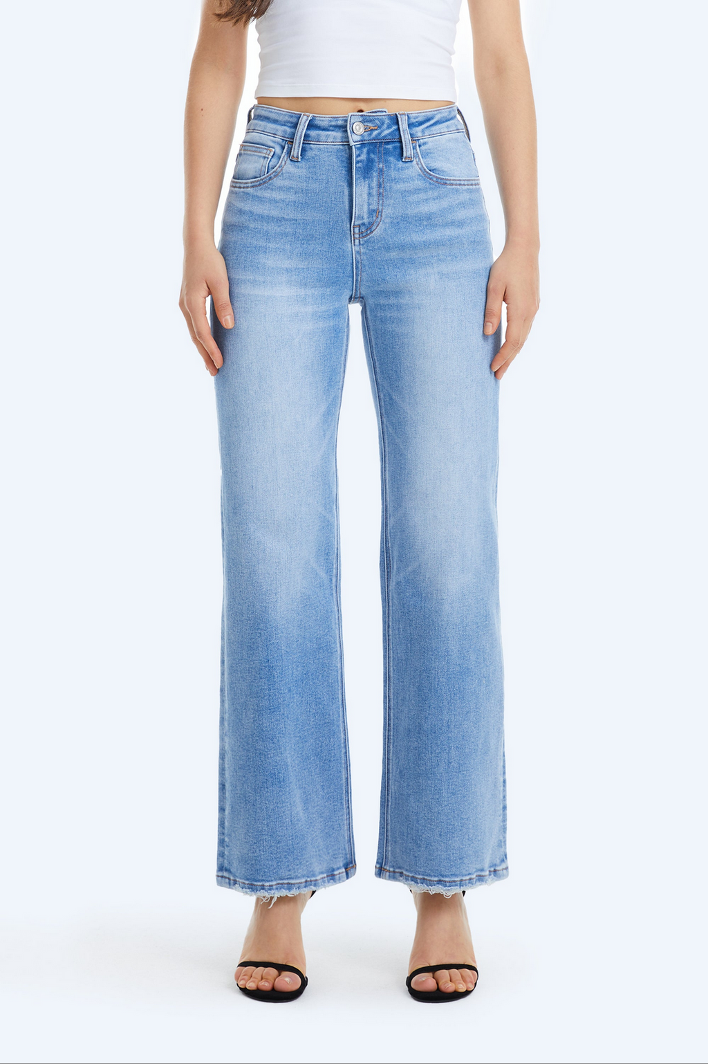 Bayeas Mid Rise Wide Leg Denim