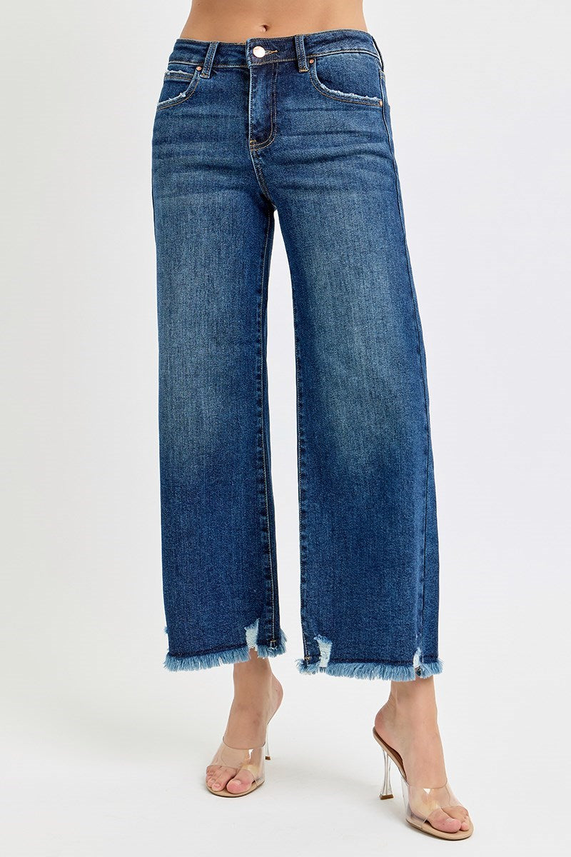 Risen Mid Rise Crop Wide Jean