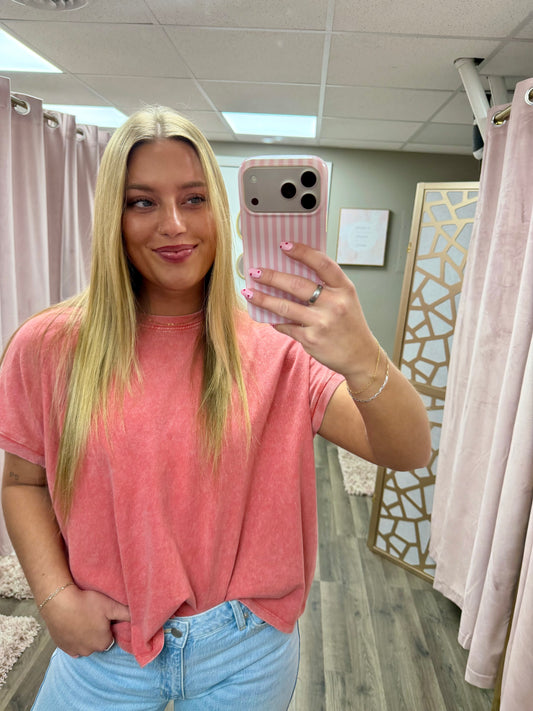 Mineral Wash Cap Sleeve Tee