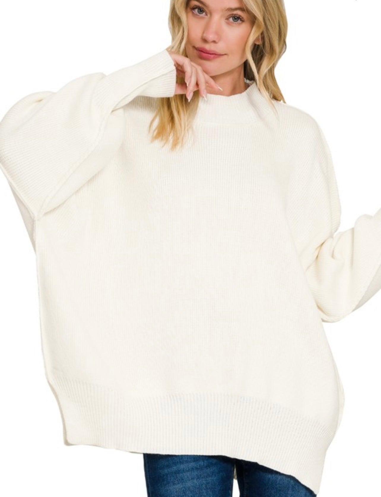 Oversized Side Slit Sweater