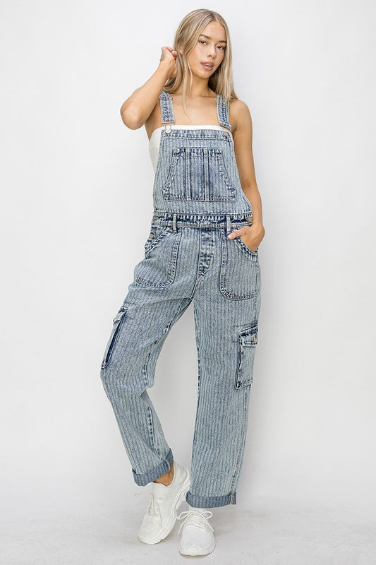 Risen Pinstripe Utility Overalls