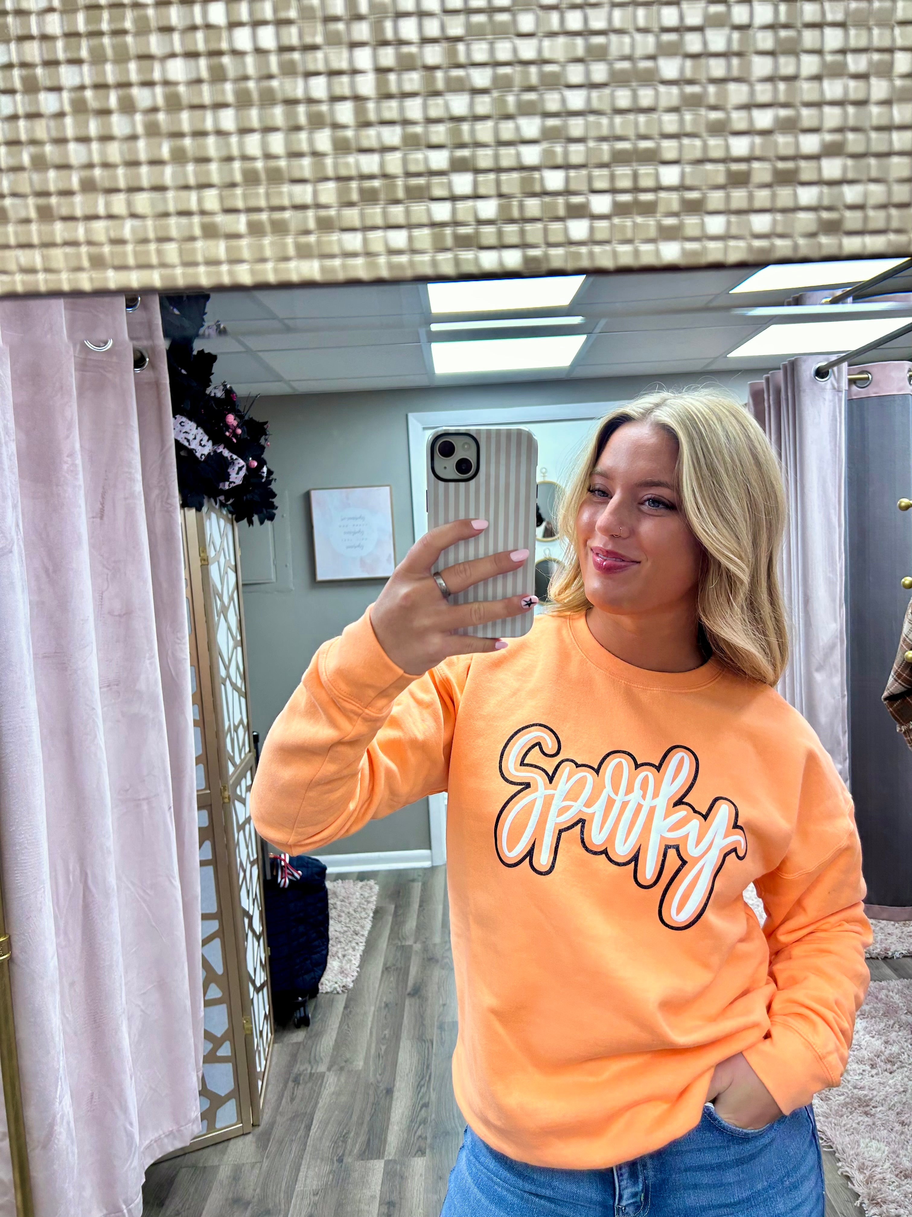 Spooky Puff Glitter Crewneck