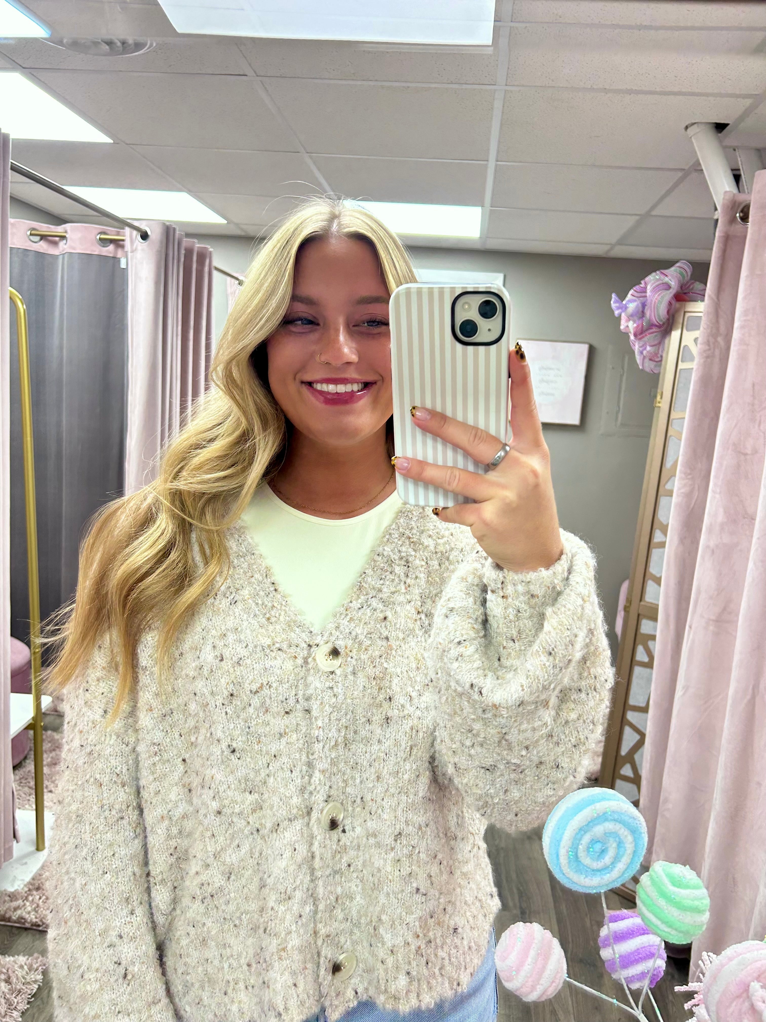 V Neck Wool Blend Sweater Cardigan