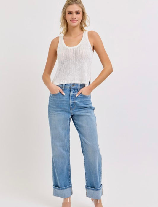 Cello High Rise Cuff Dad Jean