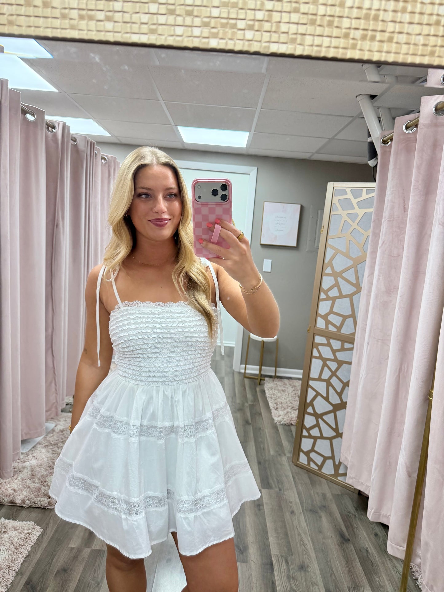 Ruffle Textured Mini Dress