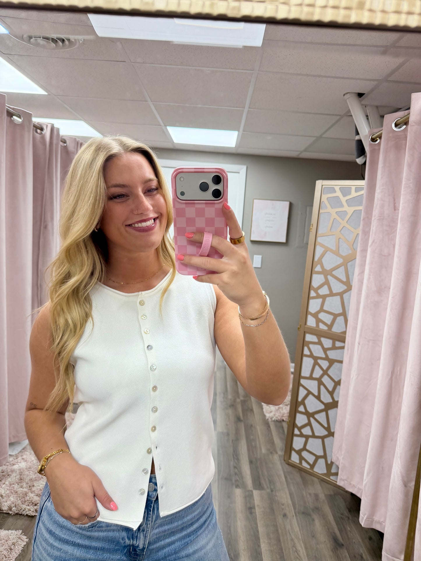 Rolled Hem Sweater Vest