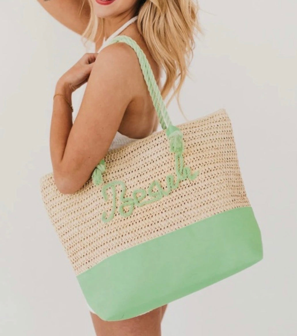 Summer Beach Woven Tote Bag