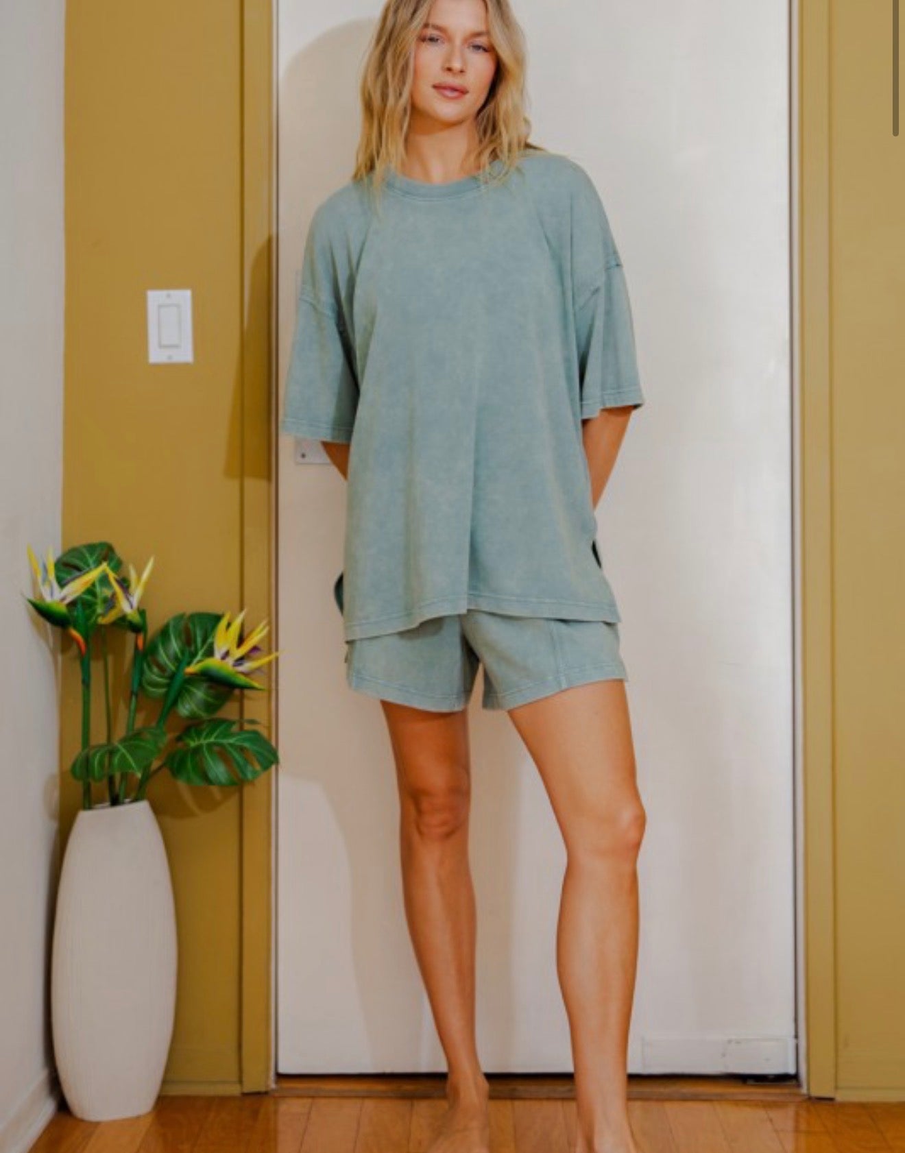 Mineral Wash Side Slit Tee