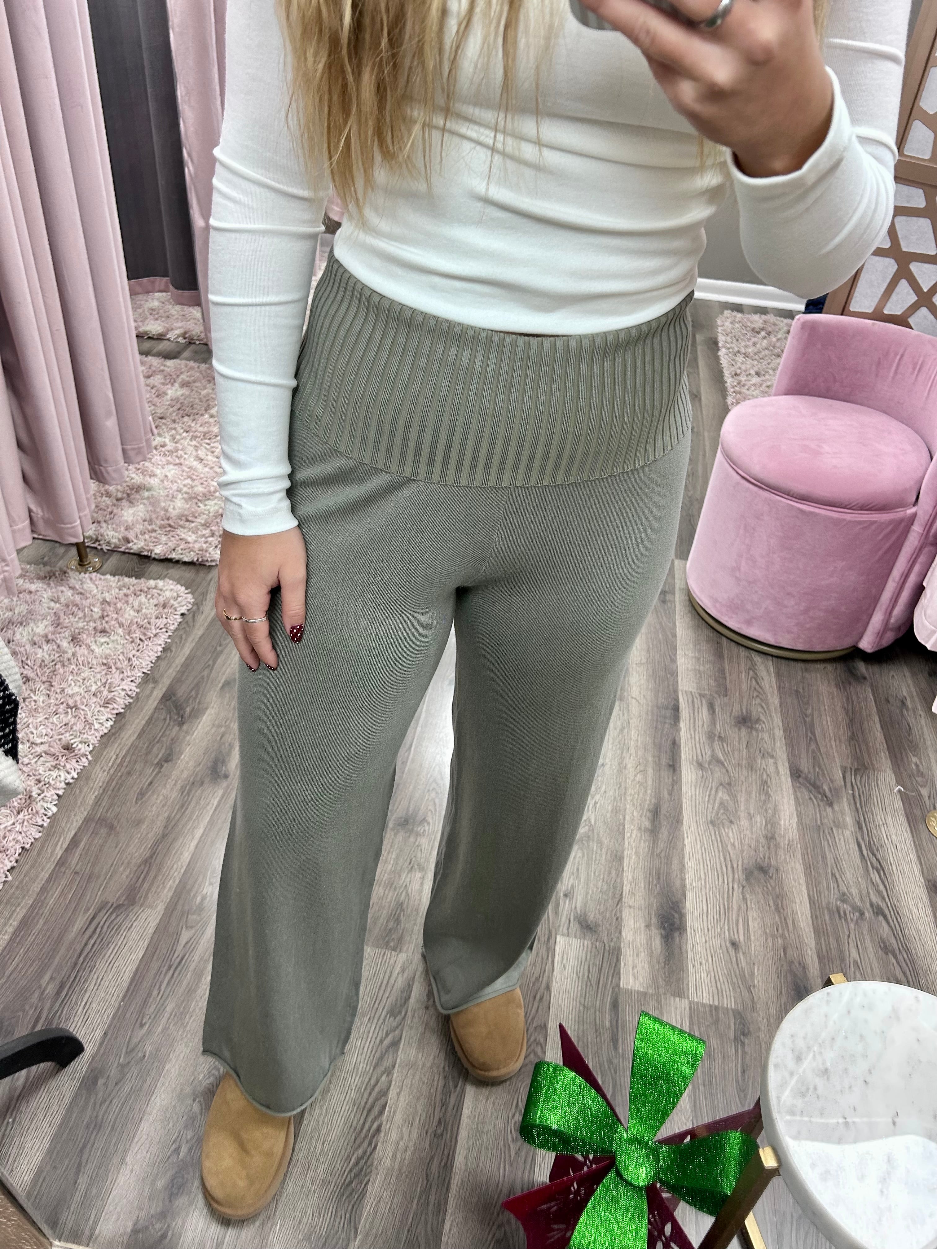 Contrast Waistband Sweater Pant