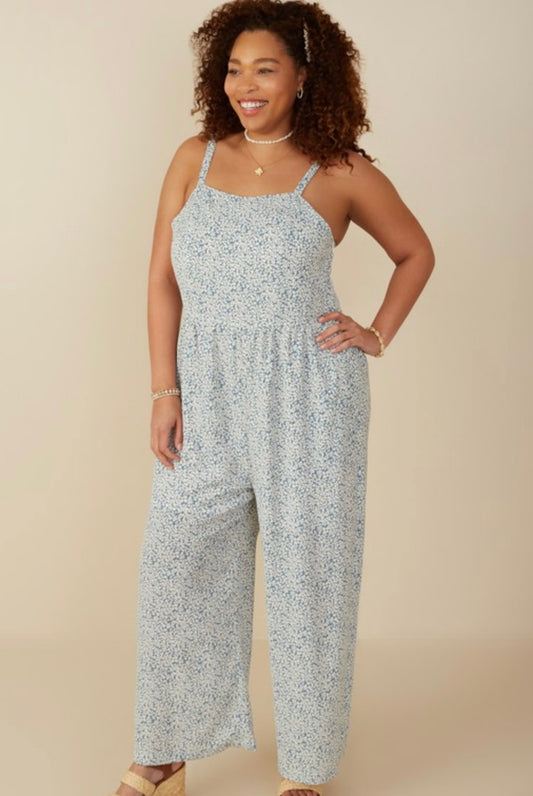 Plus Floral Wide Leg Jumpsuit