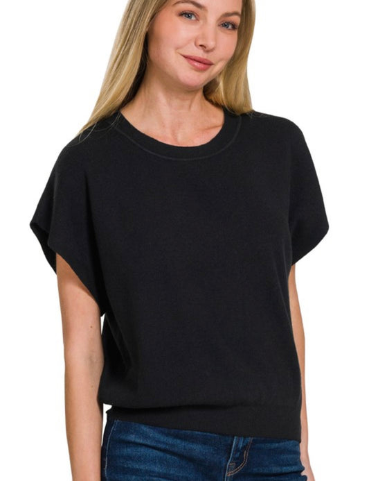 Round Neck Dolman Sleeve Top