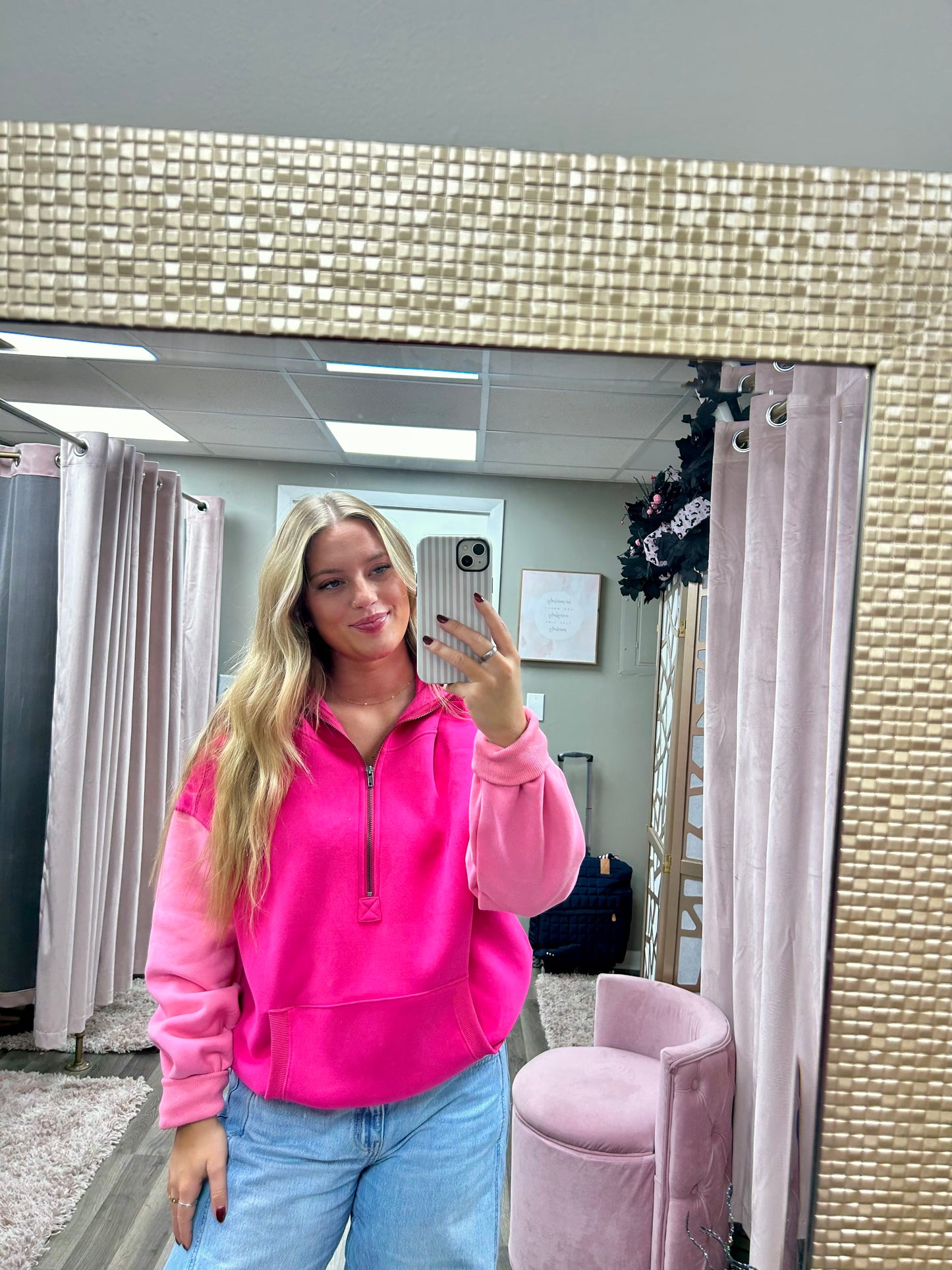 Color Block Fleece Hoodie