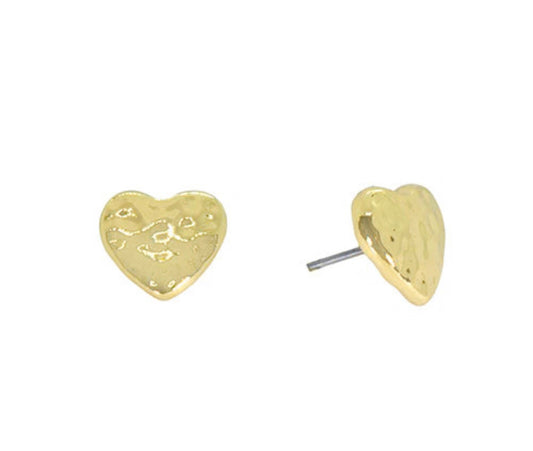Hammered Heart Stud