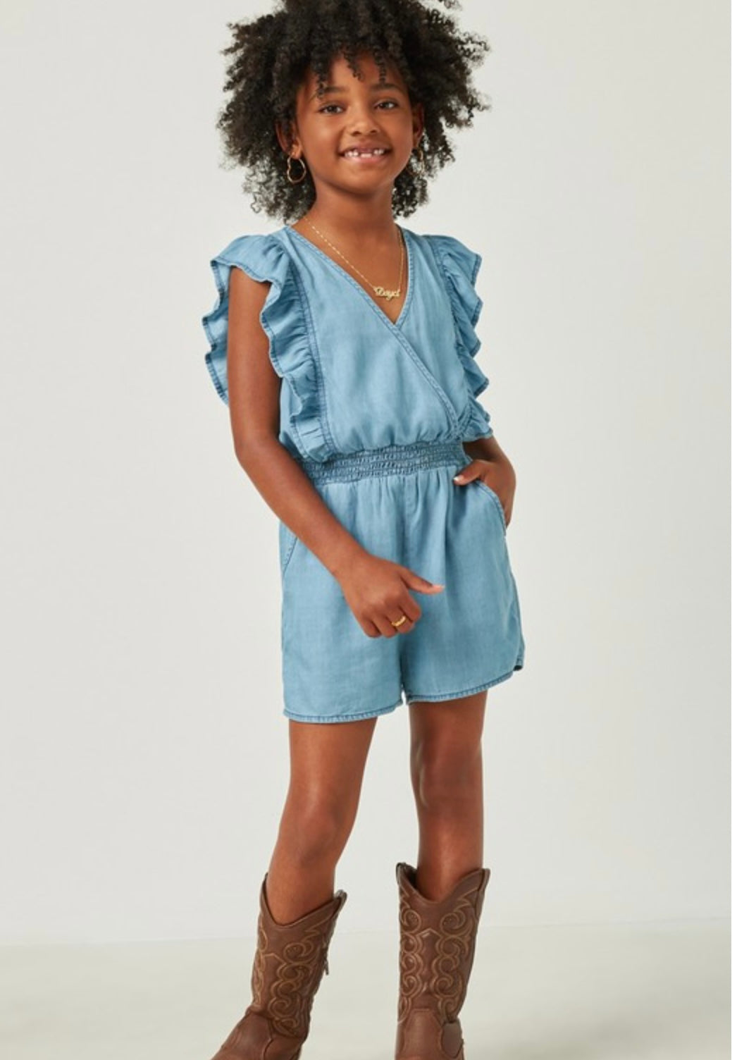 Girls Ruffle Detail Romper