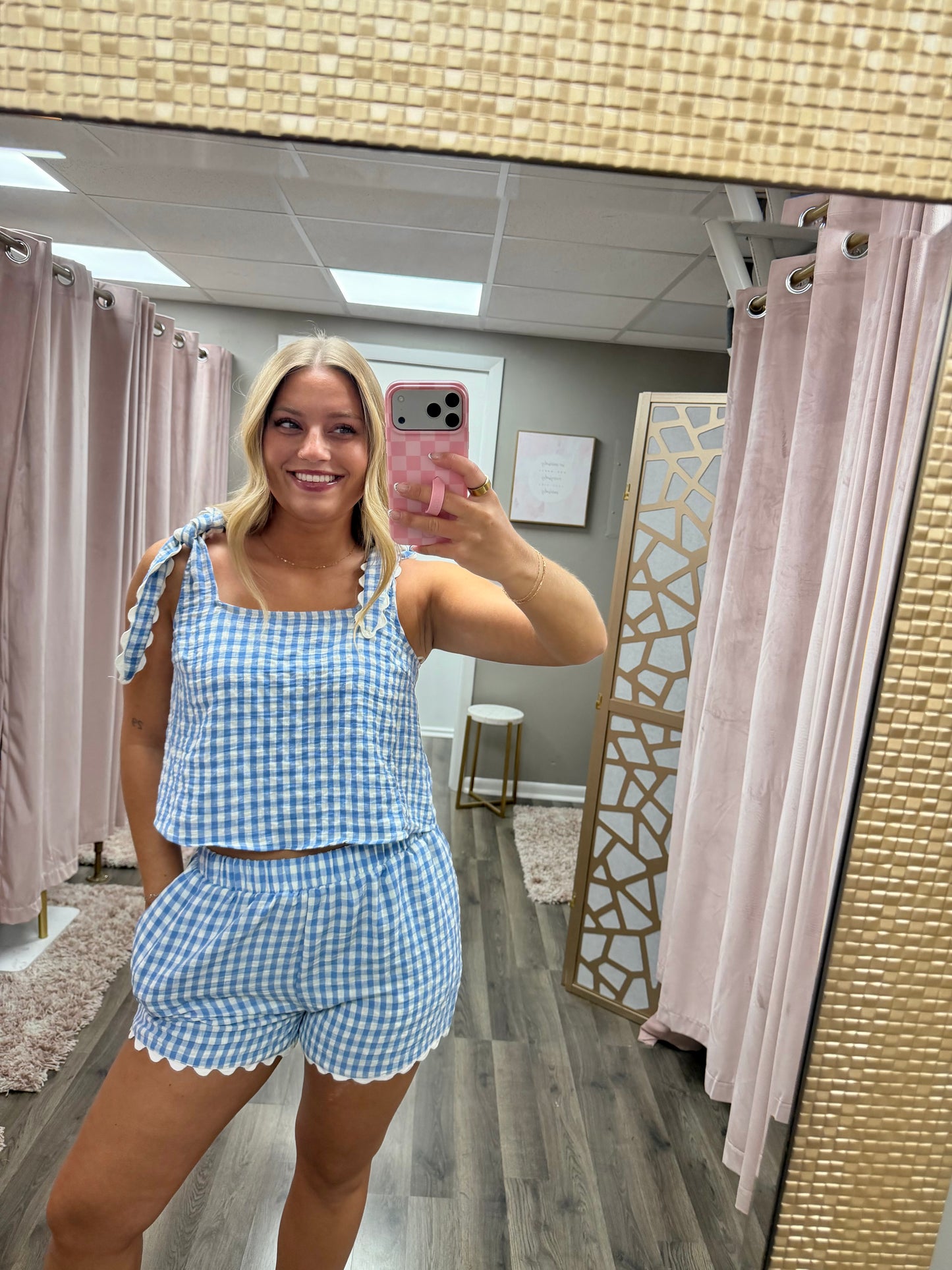 Gingham Wide Leg Short