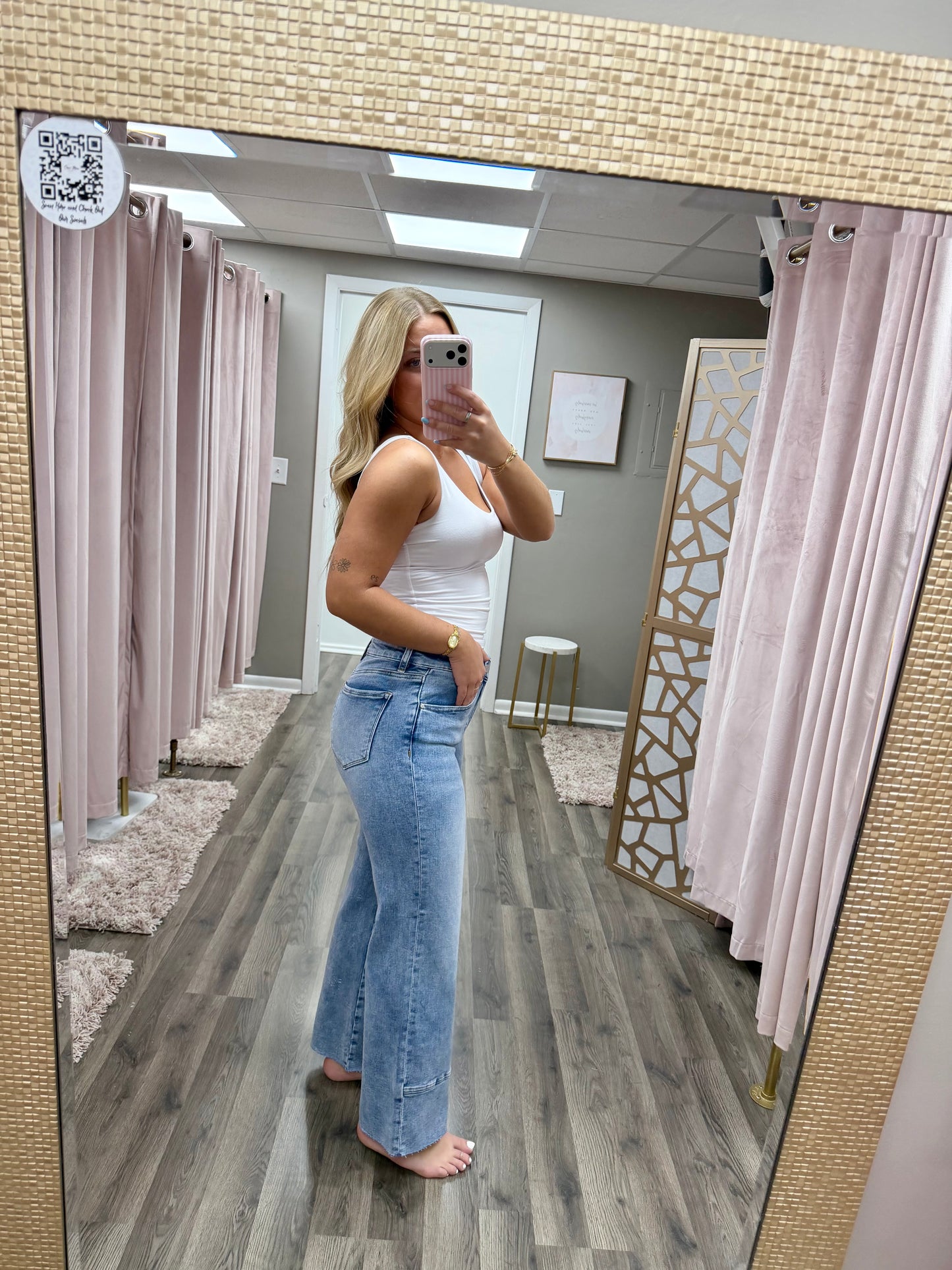 Risen Ankle Straight Seam Jean