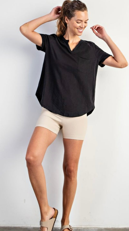 Relaxed Cotton Short Sleeve Top