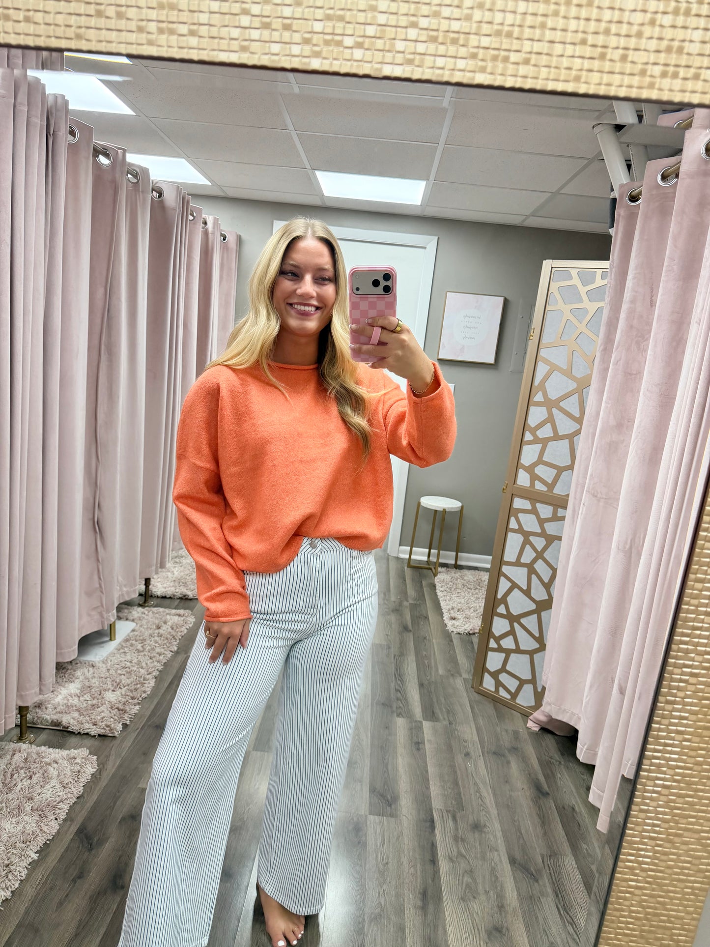 Comfort Stretch Striped Straight Pant