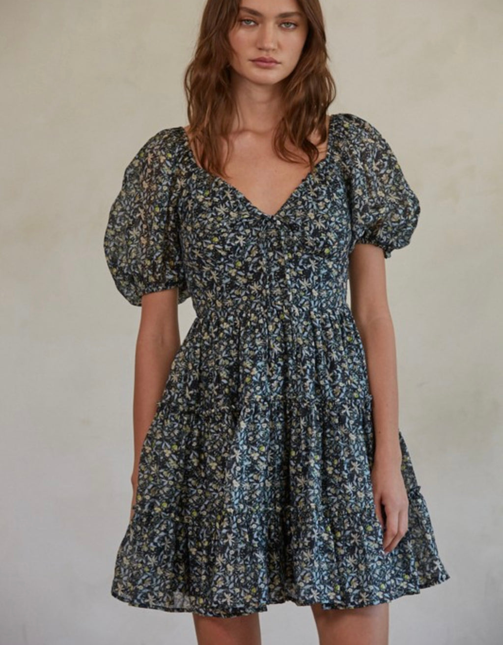 Puff Sleeve Sweetheart Dress